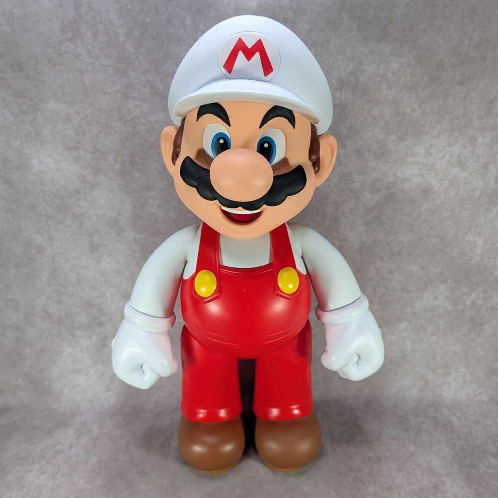 Nintendo Fire Mario 2014 Jakks Pacific 20 Inch Large Jumbo Action Figure BigSize - Picture 2 of 11